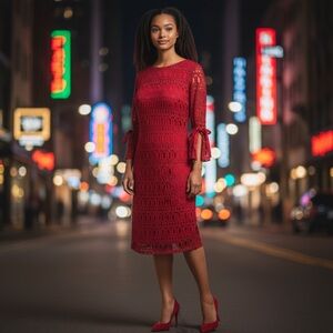 R&K Chic Red Midi Dress